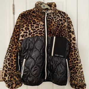 Sandy Liang Dean Leopard Print Fleece XS